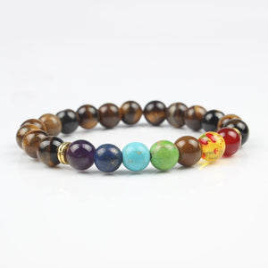7 Chakra Mixed Stone Healing Chakra Pray Mala Bracelet Lava Rock DIY Beads Jewelry