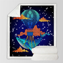 Load image into Gallery viewer, Blue Whale Sherpa Plaid Blanket