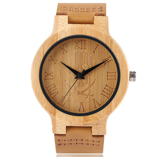 Nature Carving Bamboo Wristwatch
