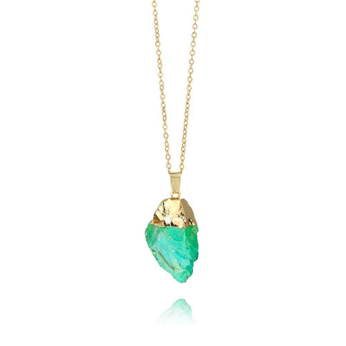 Natural Stone Pendant Necklace Multicolor Natural Original Stone Necklace Crystal Pendant Necklace