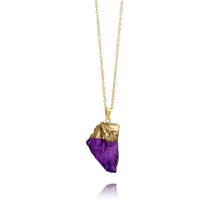 Natural Stone Pendant Necklace Multicolor Natural Original Stone Necklace Crystal Pendant Necklace