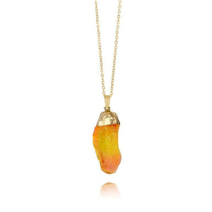 Natural Stone Pendant Necklace Multicolor Natural Original Stone Necklace Crystal Pendant Necklace