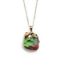 Load image into Gallery viewer, Natural Stone Pendant Necklace Multicolor Natural Original Stone Necklace Crystal Pendant Necklace