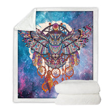 Load image into Gallery viewer, Owl Dreamcatcher Microfiber Bohemia Plush Sherpa Fleece