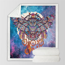 Load image into Gallery viewer, Owl Dreamcatcher Microfiber Bohemia Plush Sherpa Fleece
