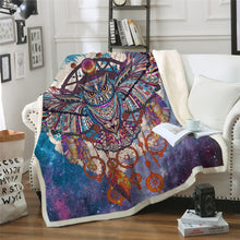 Load image into Gallery viewer, Owl Dreamcatcher Microfiber Bohemia Plush Sherpa Fleece