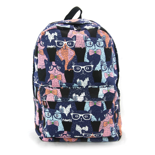 Nerdy Cats Backpack Canvas Material