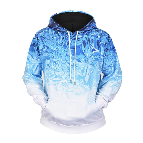 Crystal style fashion blue hip hop hoodie