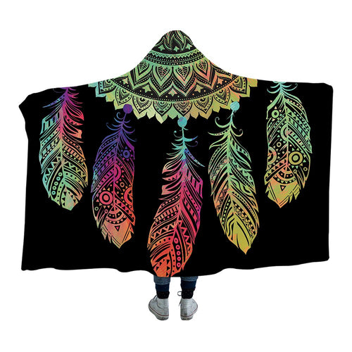 Bohemian Hooded Dreamcatcher Sherpa Fleece