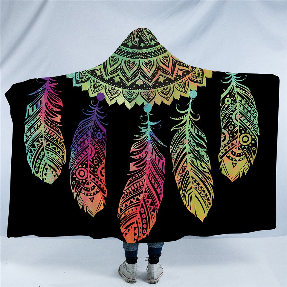 Bohemian Hooded Dreamcatcher Sherpa Fleece