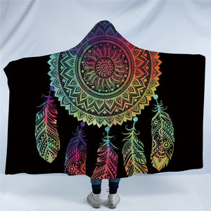 Bohemian Hooded Dreamcatcher Sherpa Fleece
