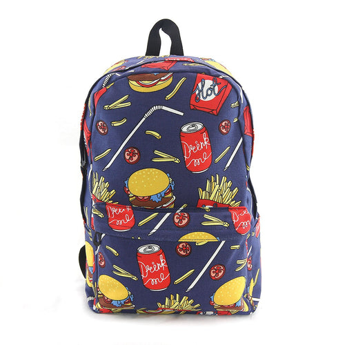 Hamburger Backpack Canvas Material