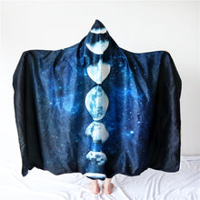 Load image into Gallery viewer, Moon Eclipse Hooded Blanket Sherpa Fleece Galaxy