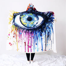 Load image into Gallery viewer, Rainbow Fire by Pixie Cold Art Hooded Blanket