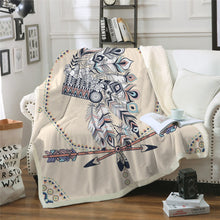 Load image into Gallery viewer, Indian Feather Microfiber Tribal Sherpa