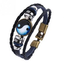 Load image into Gallery viewer, Western Style PU Leather Alloy Time Gem Trigram Bracelet