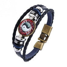 Load image into Gallery viewer, Western Style PU Leather Alloy Time Gem Trigram Bracelet
