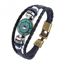 Load image into Gallery viewer, Western Style PU Leather Alloy Time Gem Trigram Bracelet