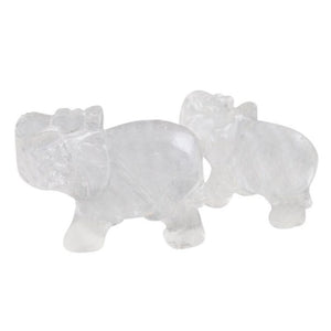Elephant Carved Natural Stone Mini Statue Decor